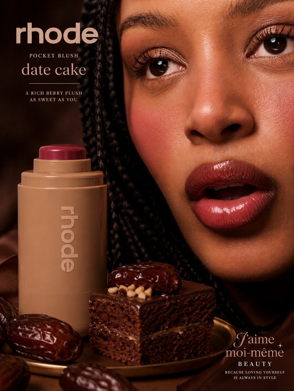 RHODE Pocket Cream Blush In Date Cake - Warm Berry - New In Box